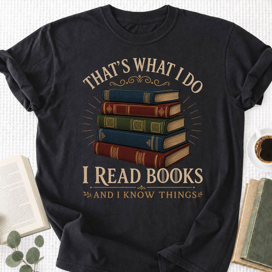 I Read Books And I Know Things Unisex T-Shirt - Book Social Club