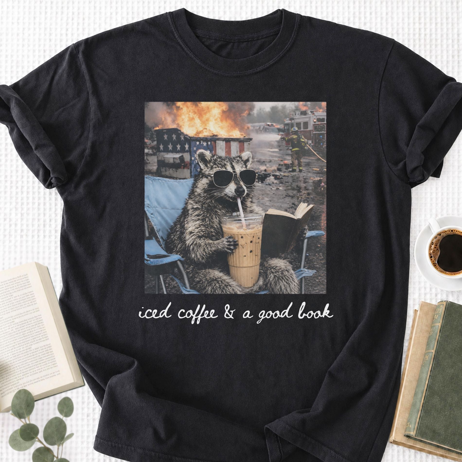 Ice Coffee & a Good Book Unisex T-Shirt - Book Social Club