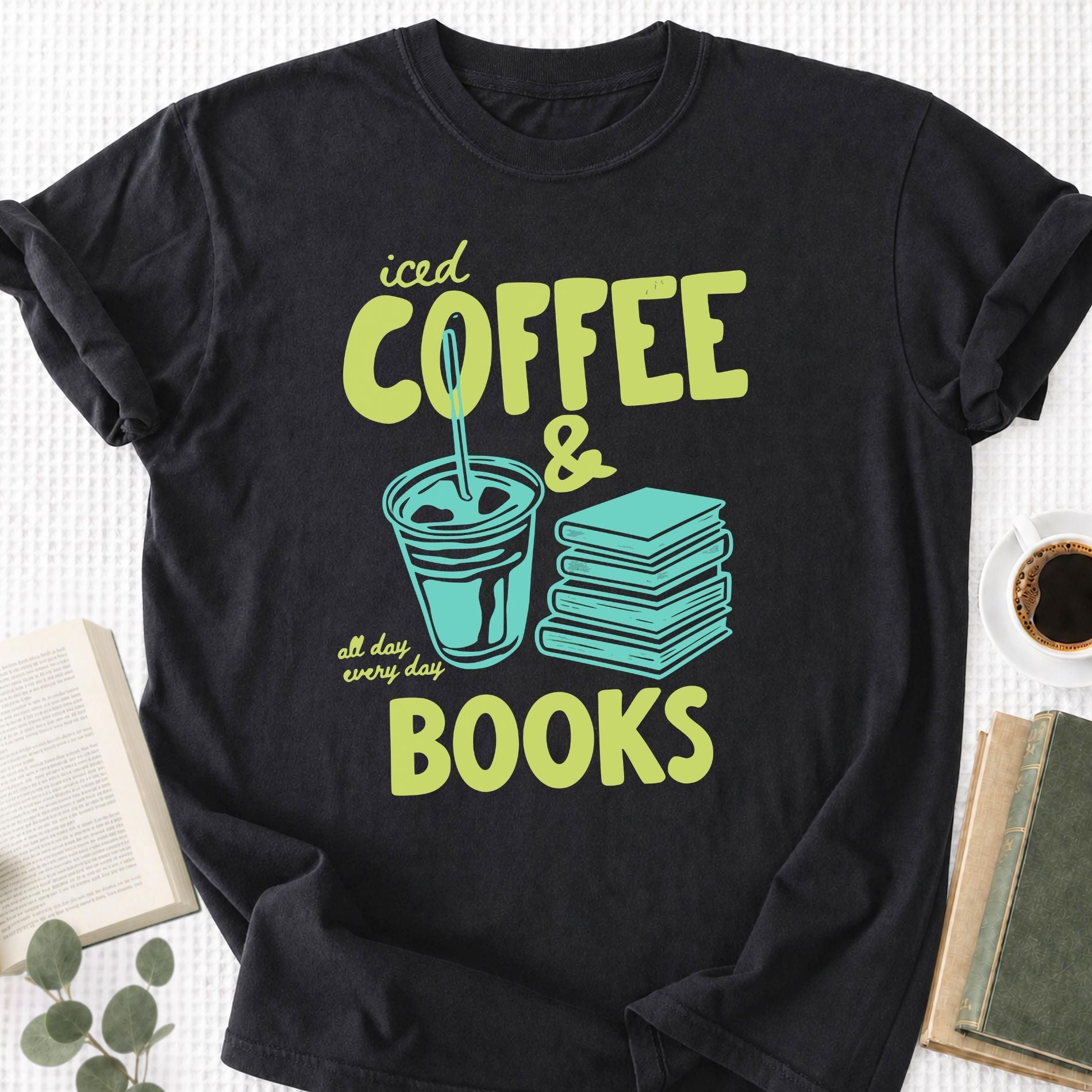 Iced Coffee & Books Unisex T-Shirt - Book Social Club