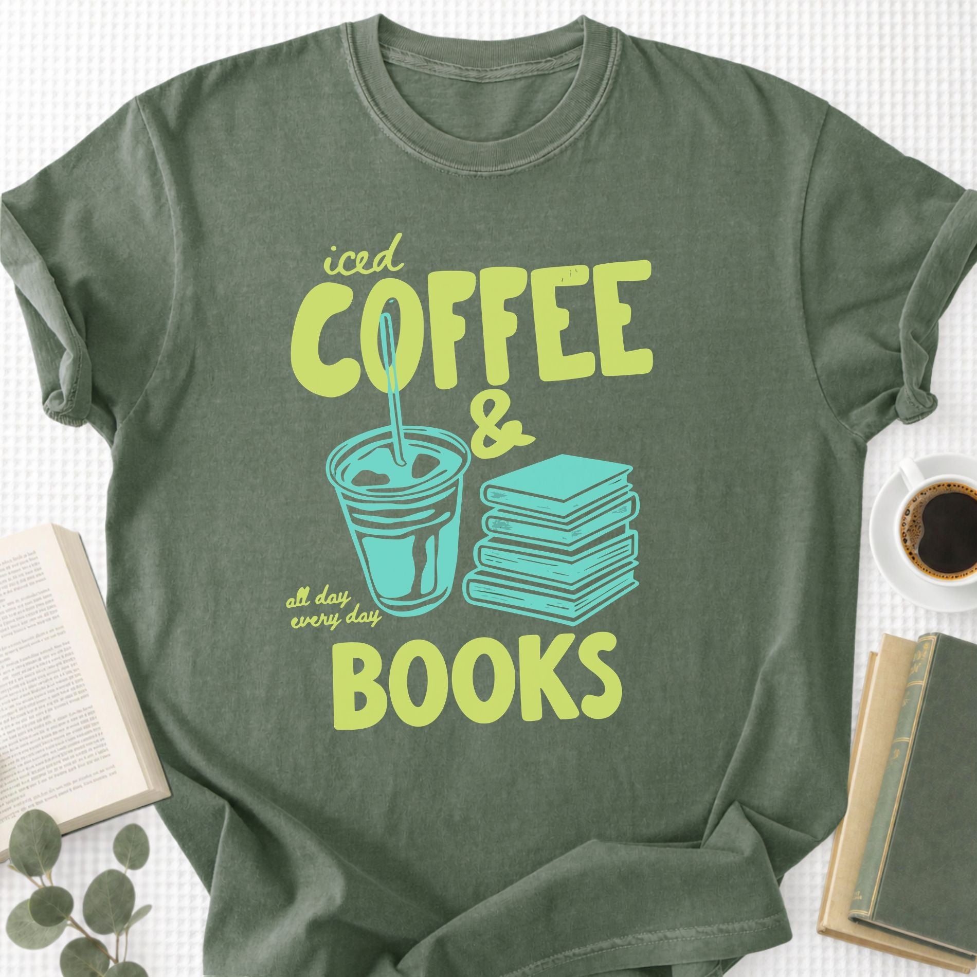 Iced Coffee & Books Unisex T-Shirt - Book Social Club