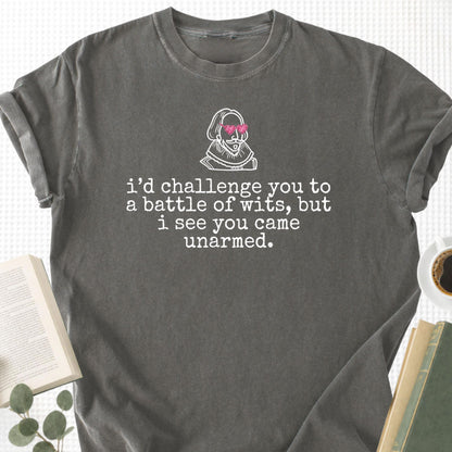 I'd Challenge You to a Battle of Wits Unisex T-Shirt - Book Social Club