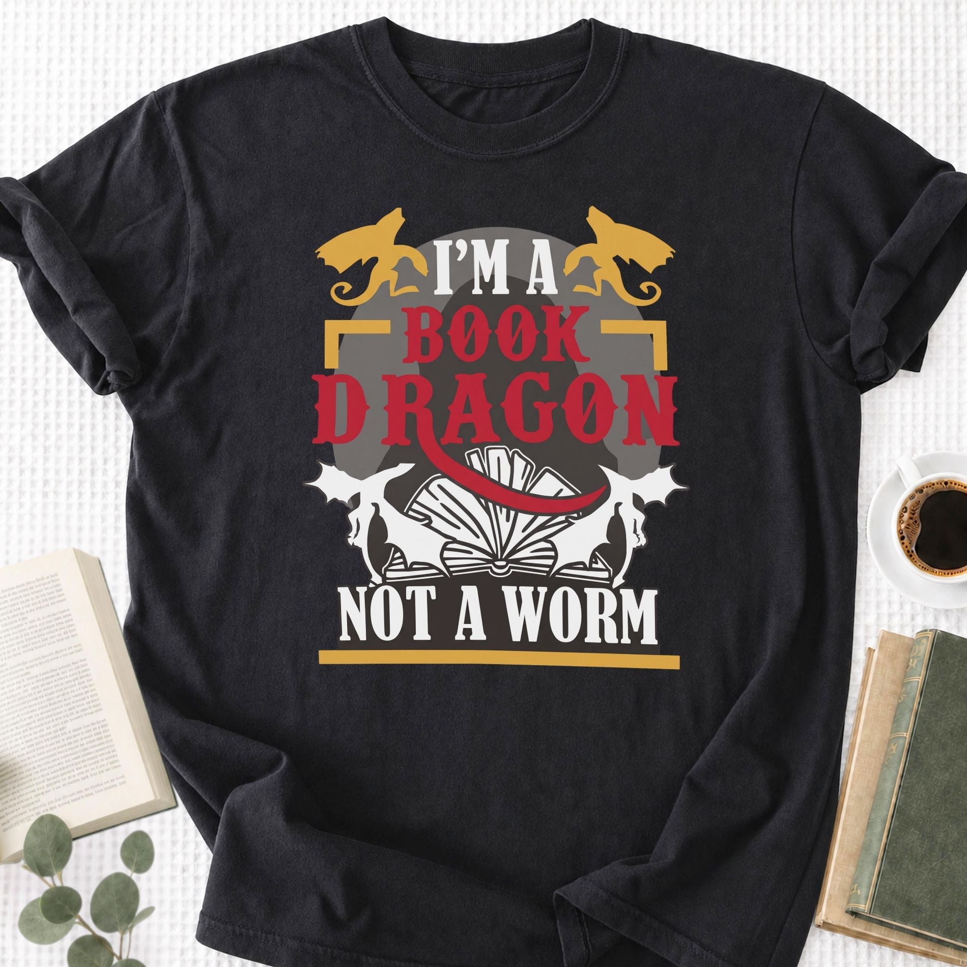 I'm A Book Dragon Not A Worm Unisex T-Shirt - Book Social Club