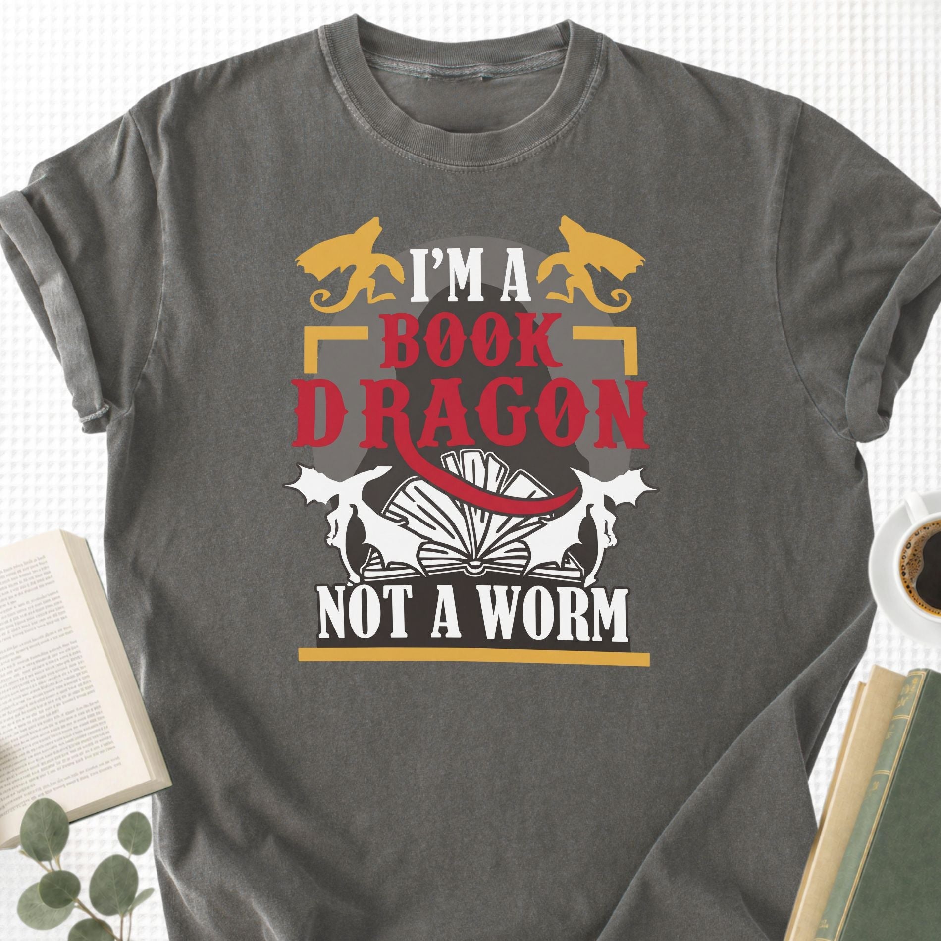 I'm A Book Dragon Not A Worm Unisex T-Shirt - Book Social Club