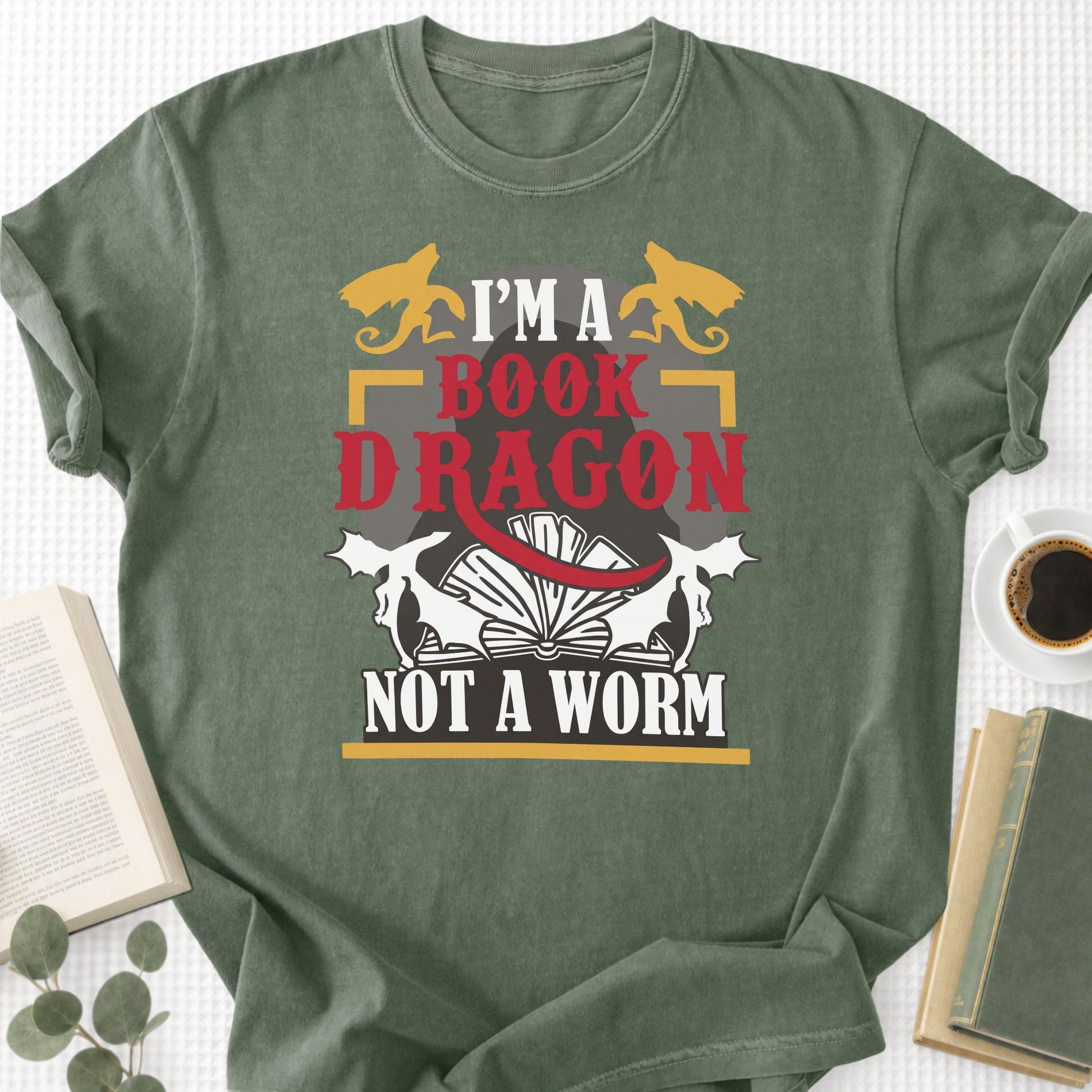 I'm A Book Dragon Not A Worm Unisex T-Shirt - Book Social Club