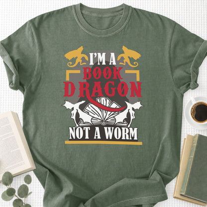 I'm A Book Dragon Not A Worm Unisex T-Shirt - Book Social Club