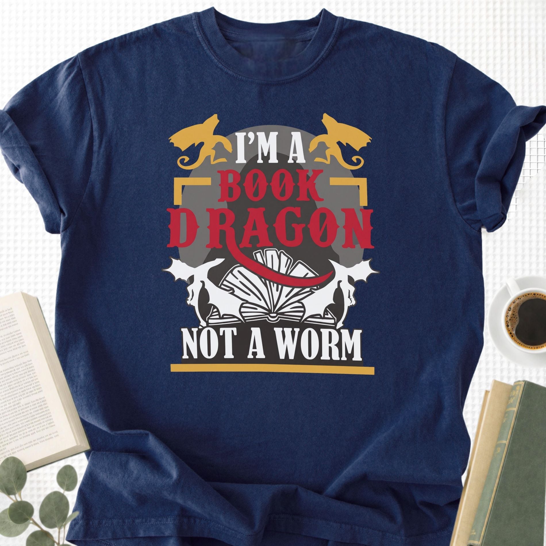 I'm A Book Dragon Not A Worm Unisex T-Shirt - Book Social Club