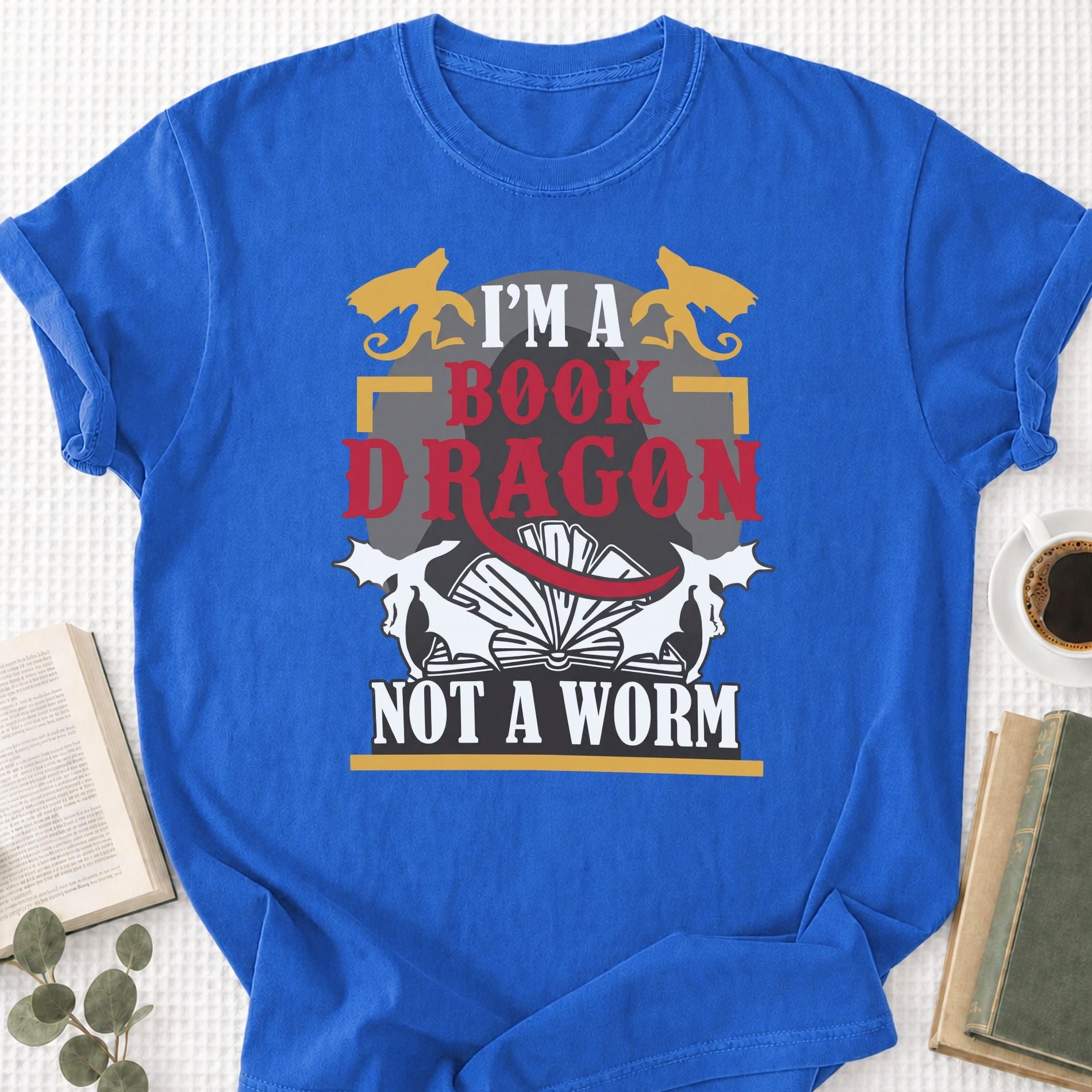 I'm A Book Dragon Not A Worm Unisex T-Shirt - Book Social Club