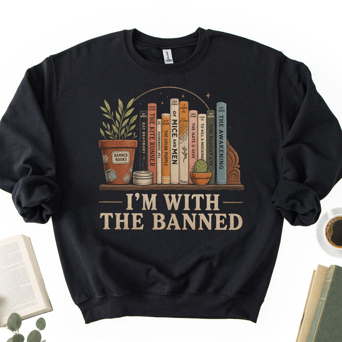I'm With The Banned Vintage Unisex Sweatshirt - Book Social Club