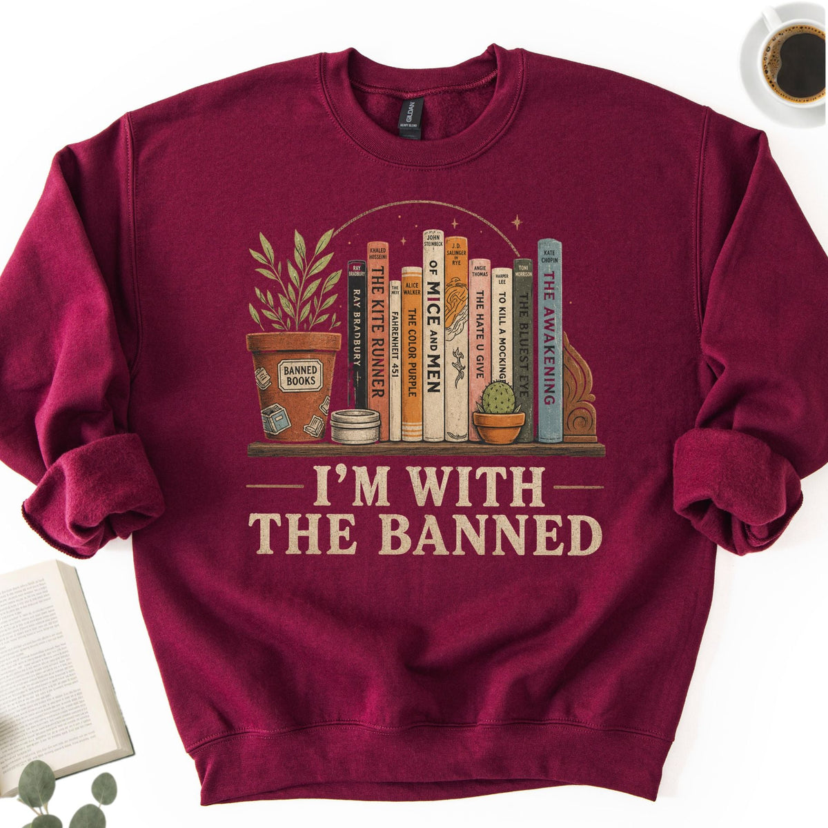 I'm With The Banned Vintage Unisex Sweatshirt - Book Social Club