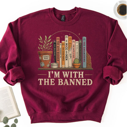 I'm With The Banned Vintage Unisex Sweatshirt - Book Social Club