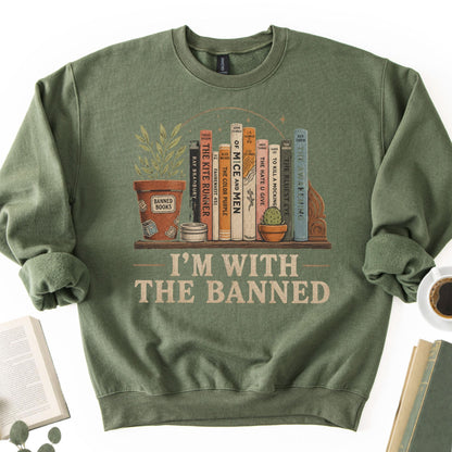 I'm With The Banned Vintage Unisex Sweatshirt - Book Social Club