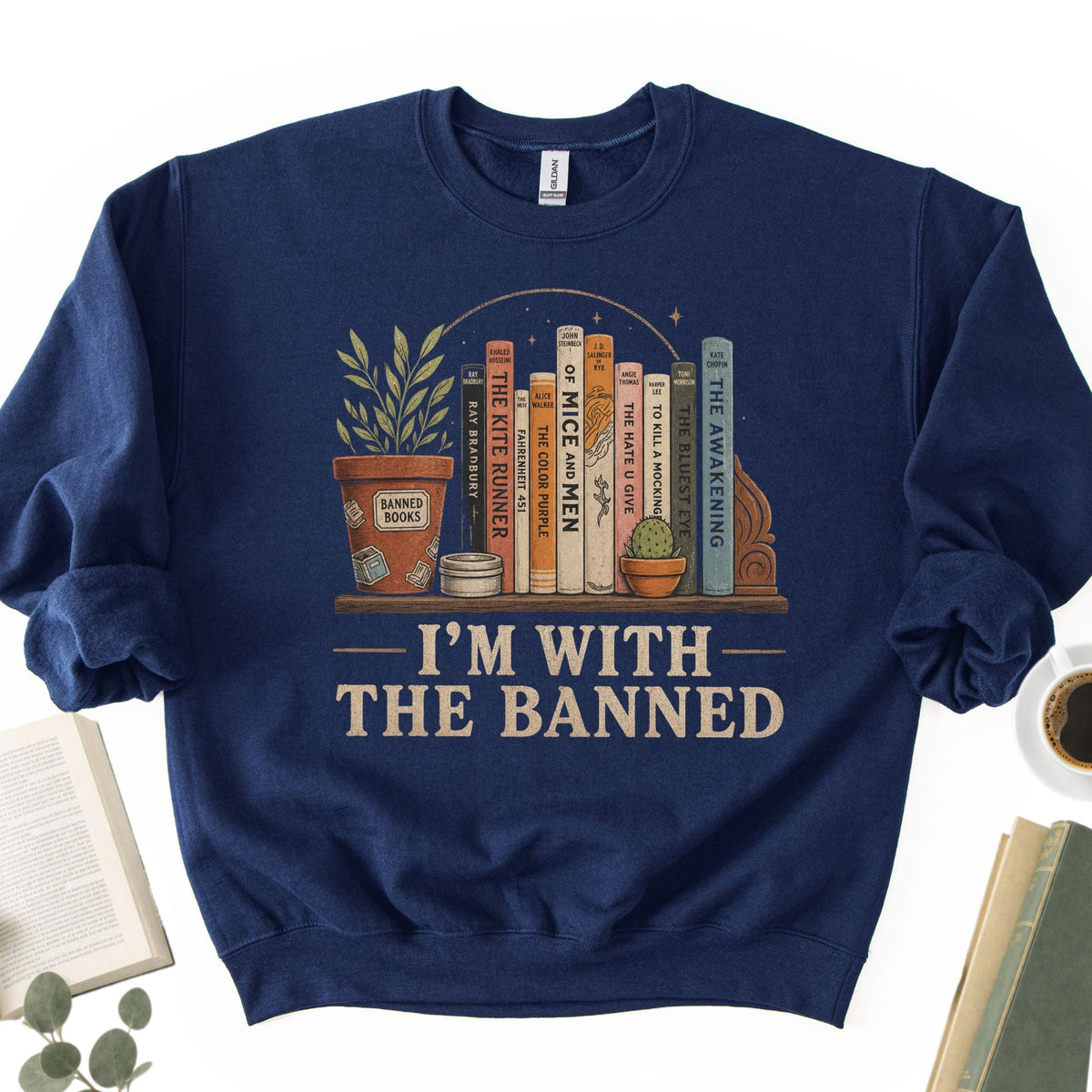 I'm With The Banned Vintage Unisex Sweatshirt - Book Social Club