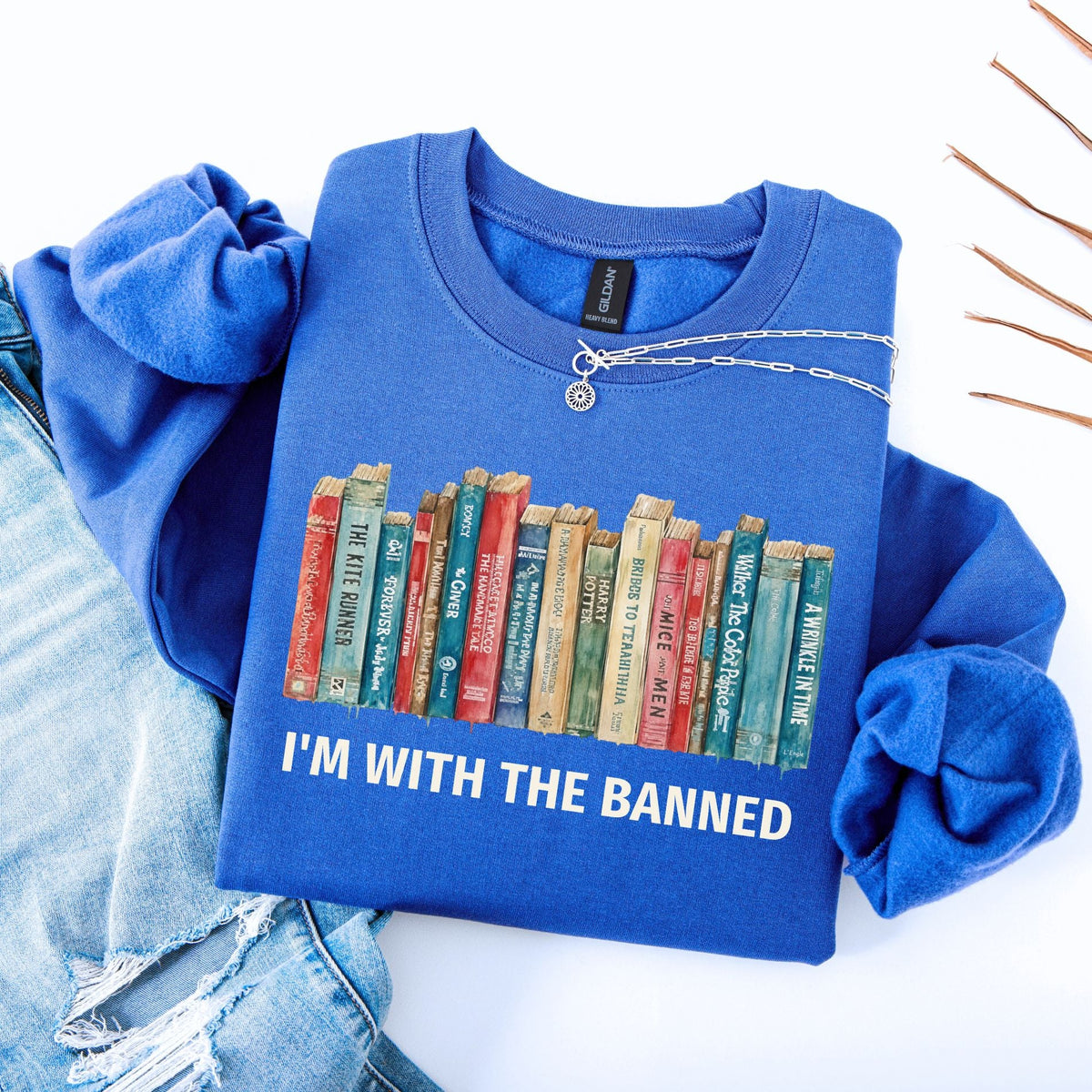 I'm With The Banned Vintage Unisex Sweatshirt - Book Social Club