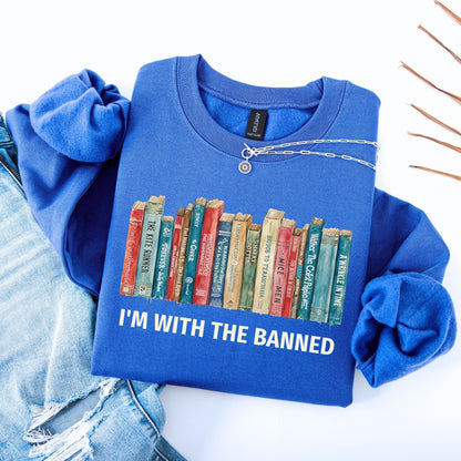 I'm With The Banned Vintage Unisex Sweatshirt - Book Social Club