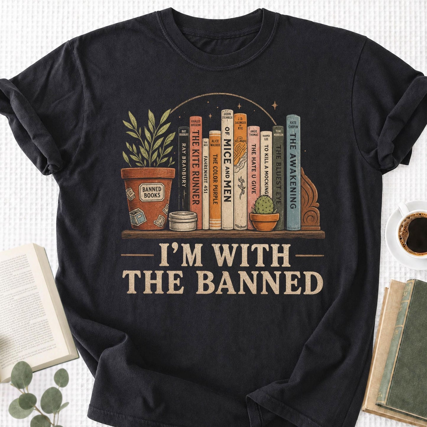 I'm With The Banned Vintage Unisex T-Shirt - Book Social Club