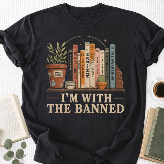 I'm With The Banned Vintage Unisex T-Shirt - Book Social Club