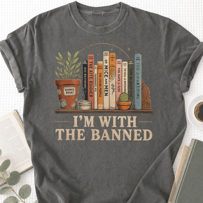 I'm With The Banned Vintage Unisex T-Shirt - Book Social Club