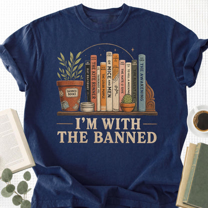 I'm With The Banned Vintage Unisex T-Shirt - Book Social Club