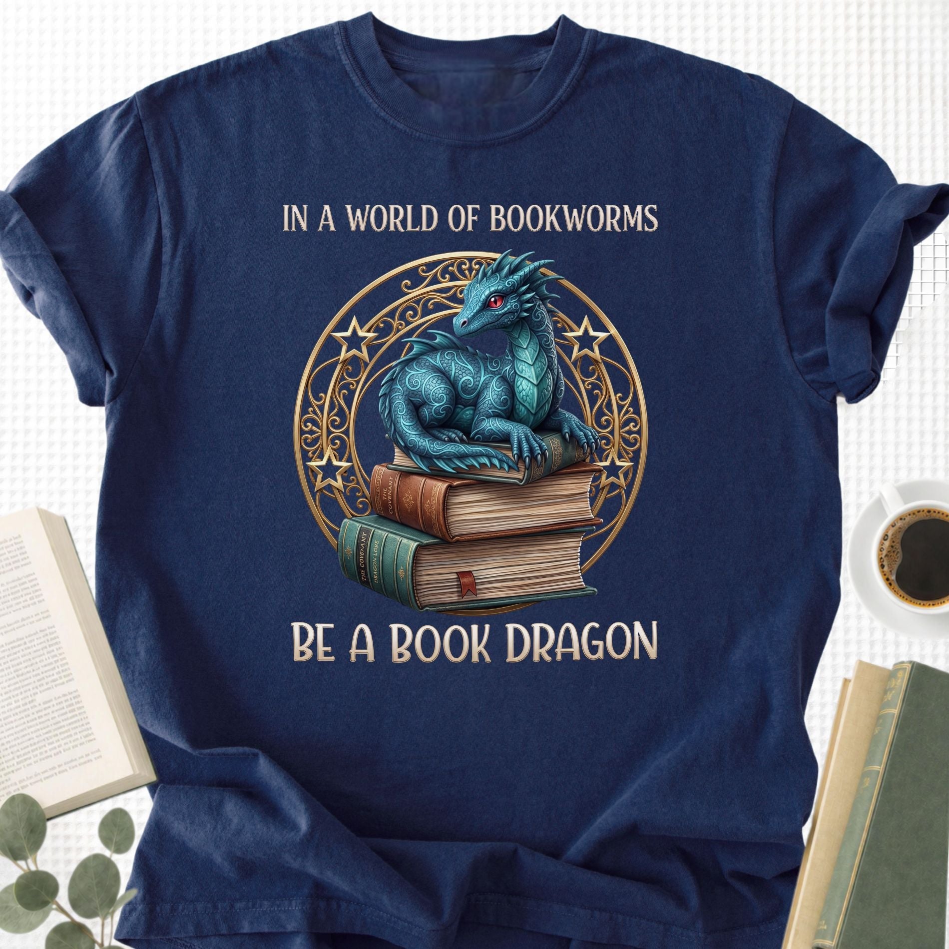 In A Word Of Bookworms Be A Book Dragon Unisex T-Shirt - Book Social Club