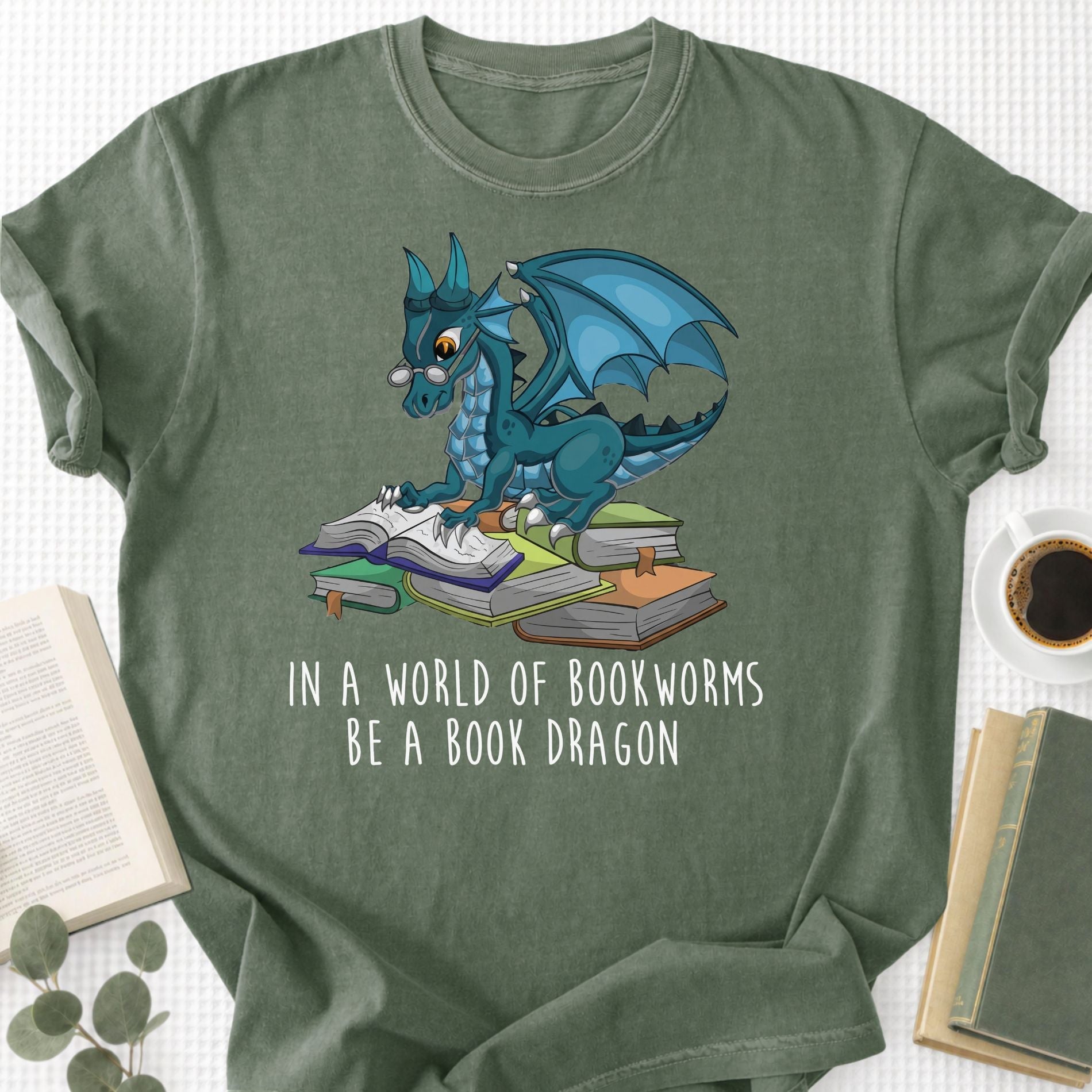 In A World Full Of Bookworms Be A Book Dragon Unisex T-Shirt - Book Social Club