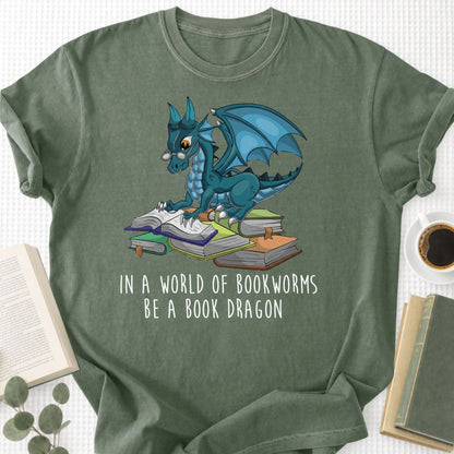 In A World Full Of Bookworms Be A Book Dragon Unisex T-Shirt - Book Social Club