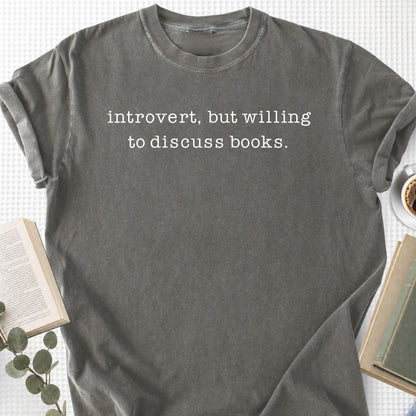 Introvert But Willing to Discuss Books Unisex T-Shirt - Book Social Club