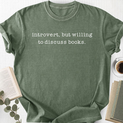 Introvert But Willing to Discuss Books Unisex T-Shirt - Book Social Club