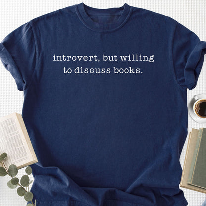 Introvert But Willing to Discuss Books Unisex T-Shirt - Book Social Club