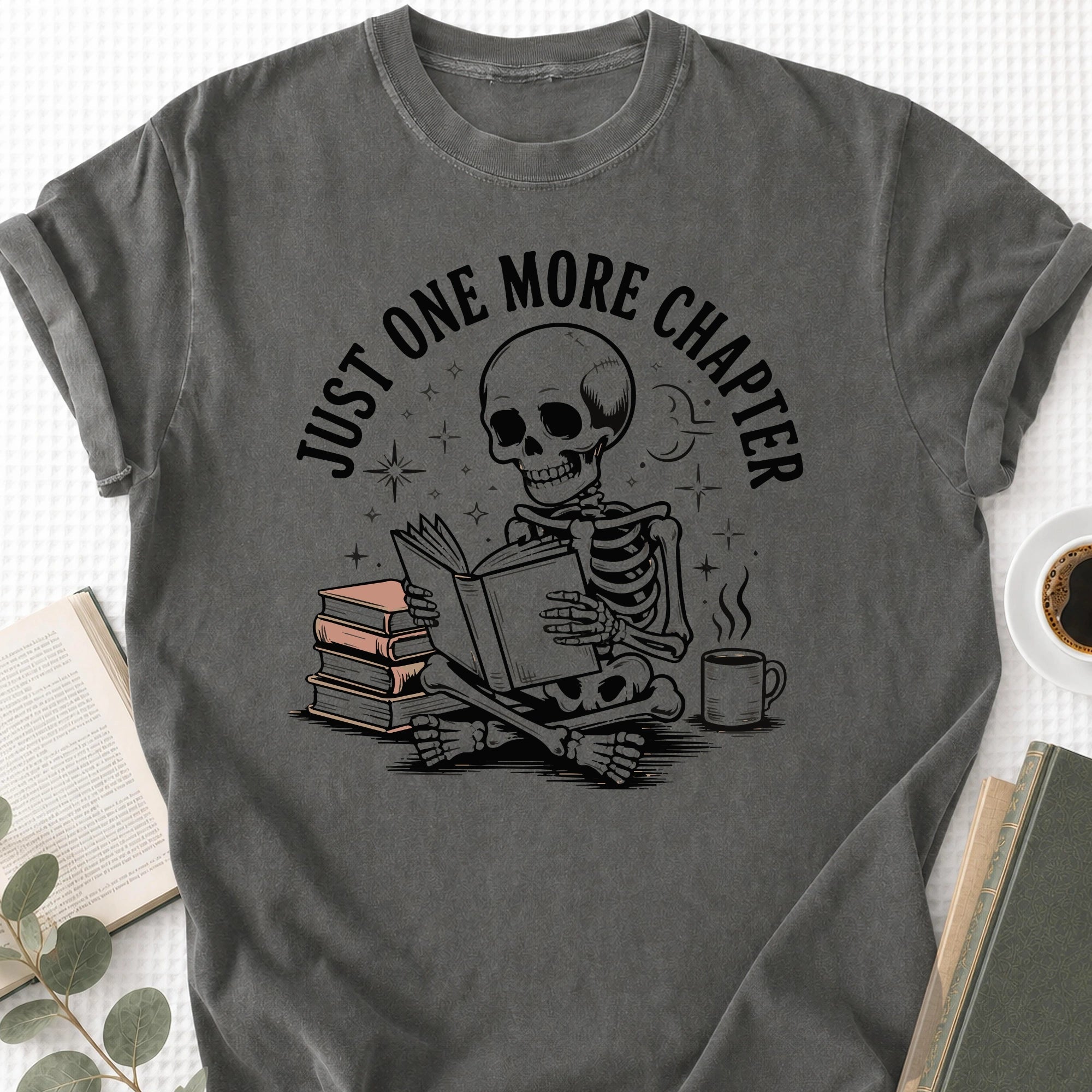 Just One More Chapter Skeleton Unisex T-Shirt - Book Social Club