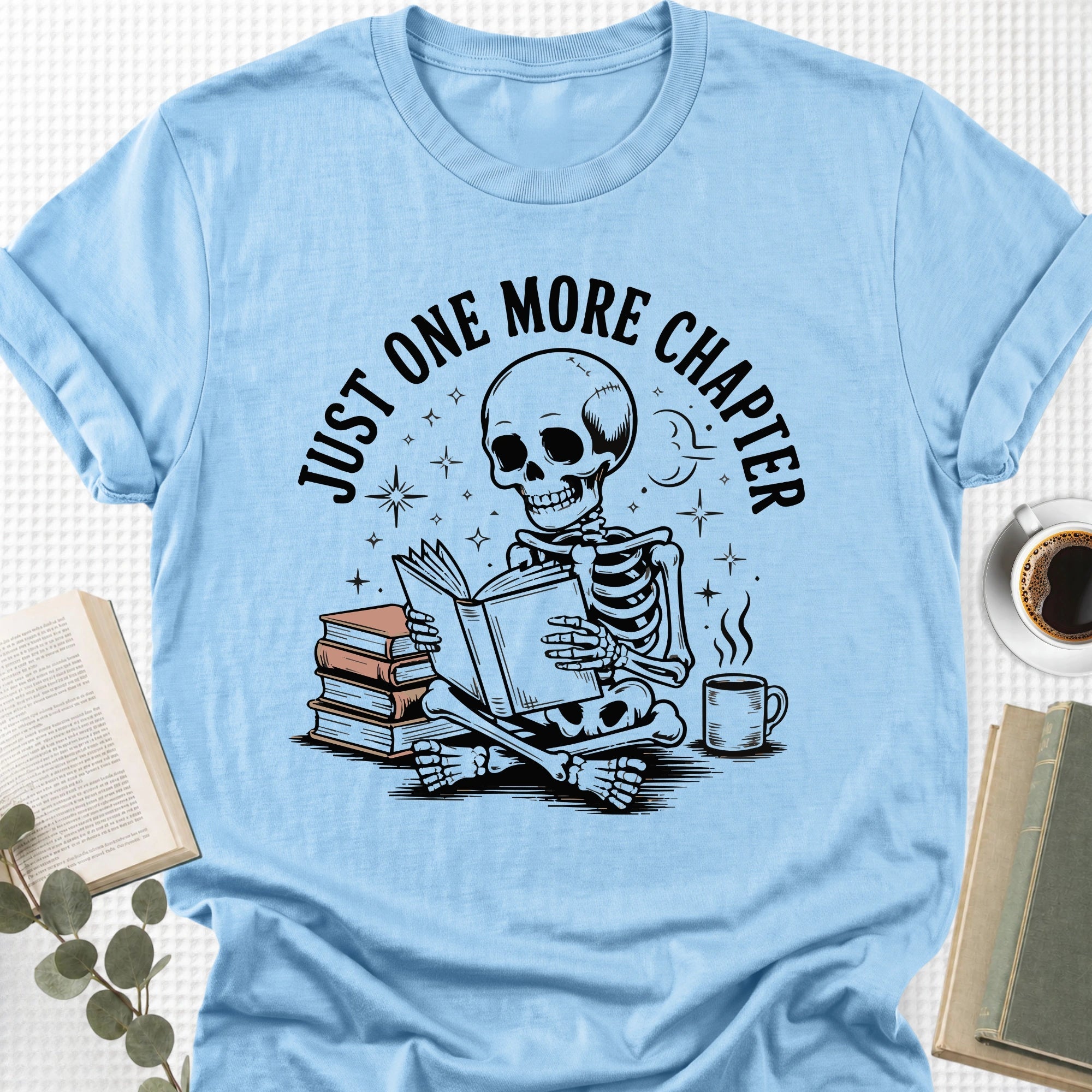 Just One More Chapter Skeleton Unisex T-Shirt - Book Social Club