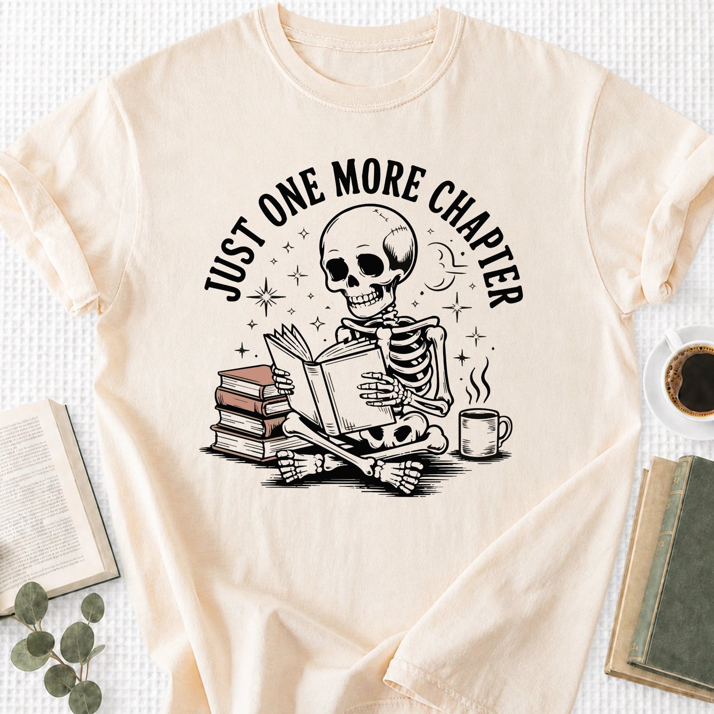 Just One More Chapter Skeleton Unisex T-Shirt - Book Social Club