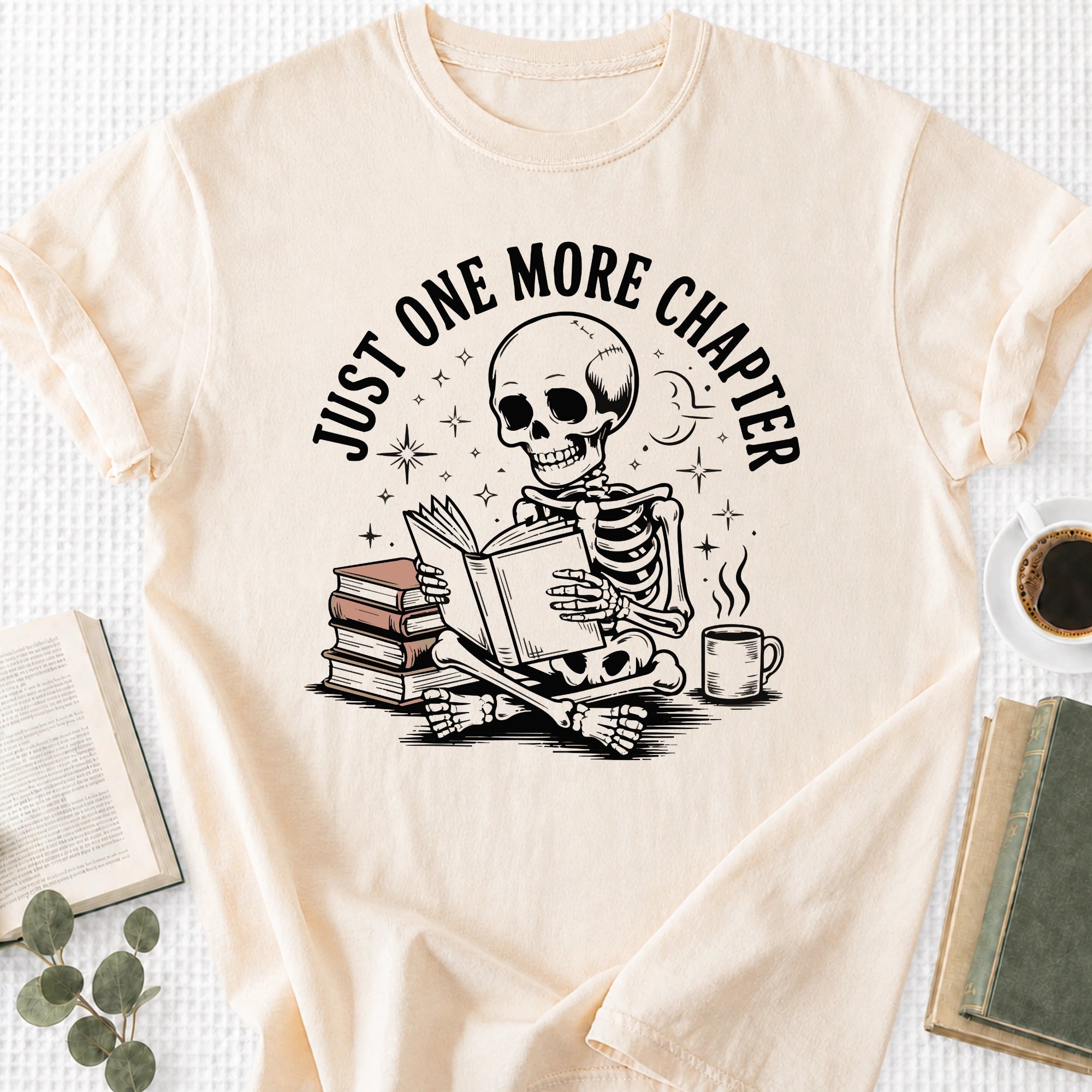 Just One More Chapter Skeleton Unisex T-Shirt - Book Social Club