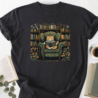 Library Cat Vintage Unisex T-Shirt - Book Social Club