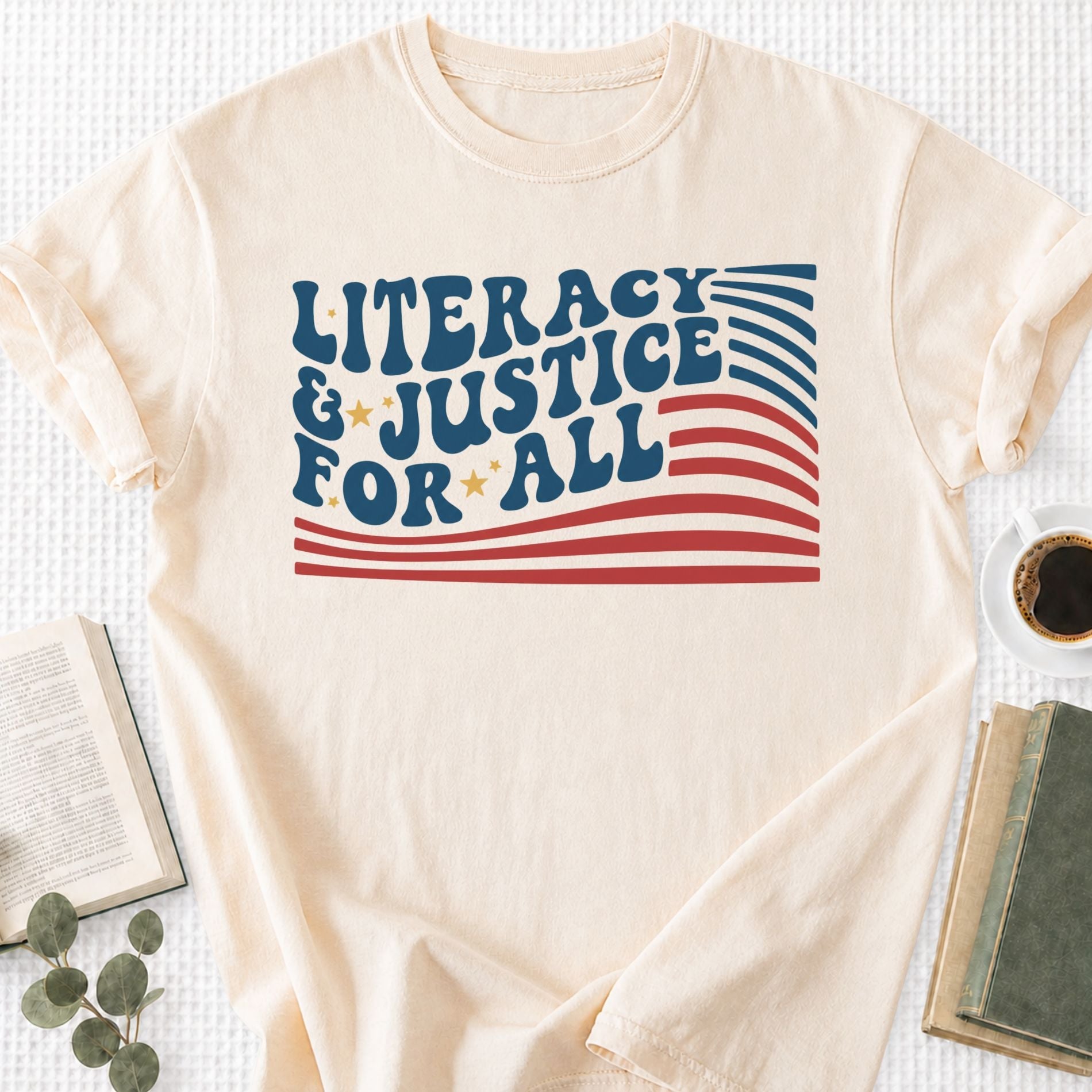 Literacy & Justice For All Unisex T-Shirt - Book Social Club