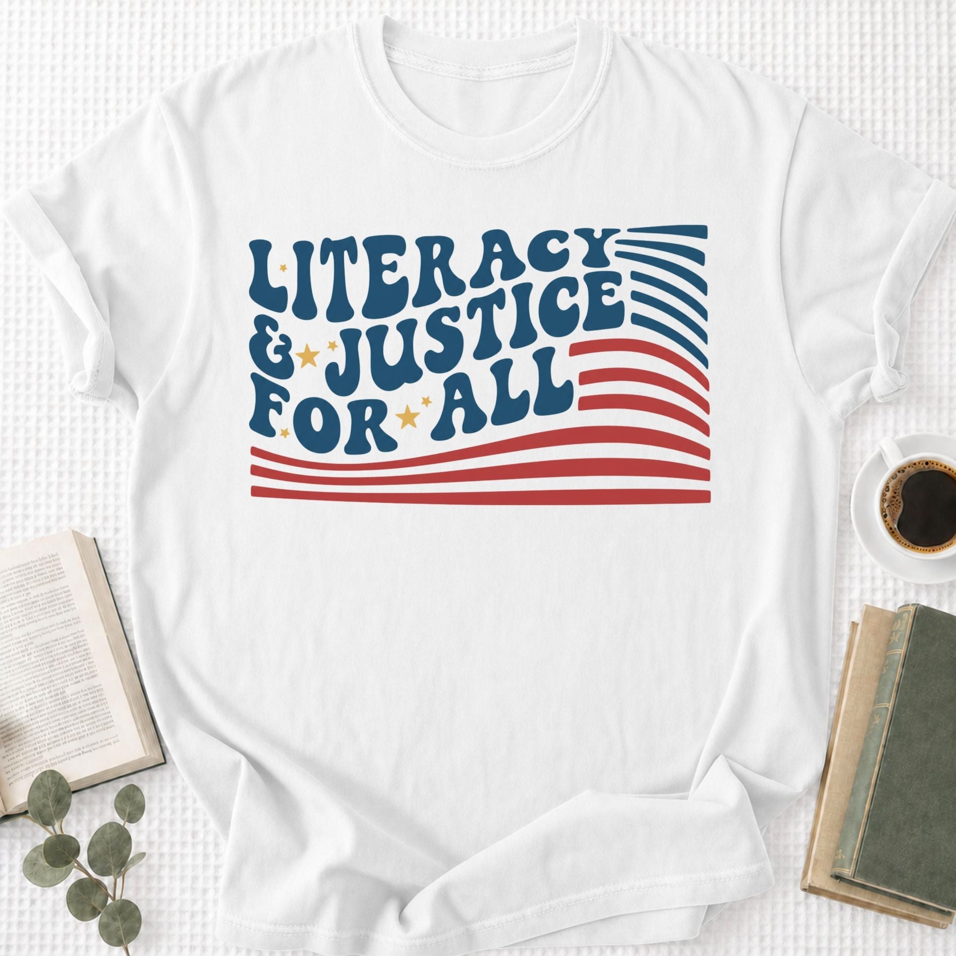 Literacy & Justice For All Unisex T-Shirt - Book Social Club