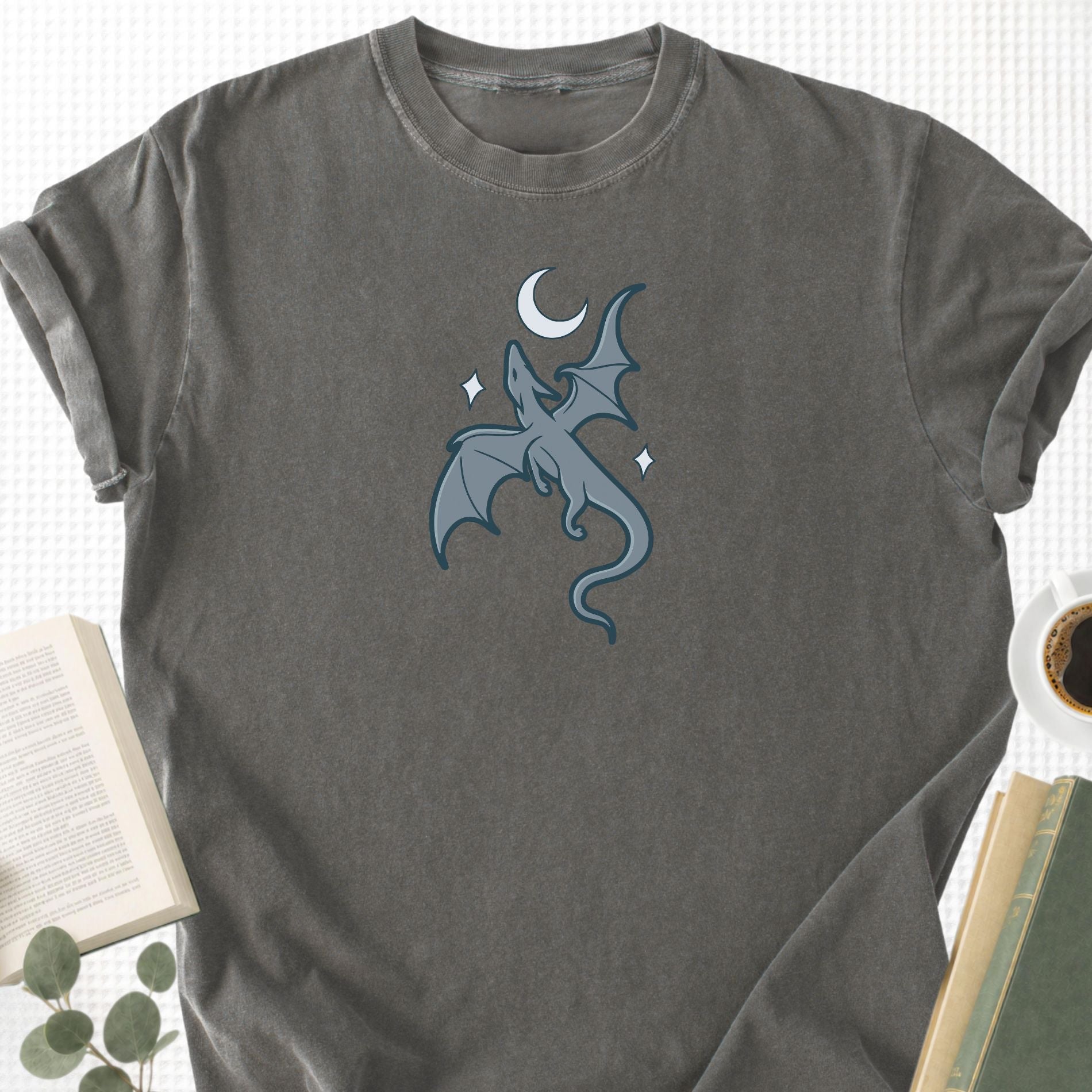 Moon and Dragon Fantasy Unisex T-Shirt - Book Social Club