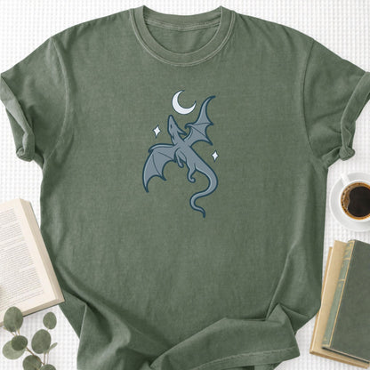 Moon and Dragon Fantasy Unisex T-Shirt - Book Social Club