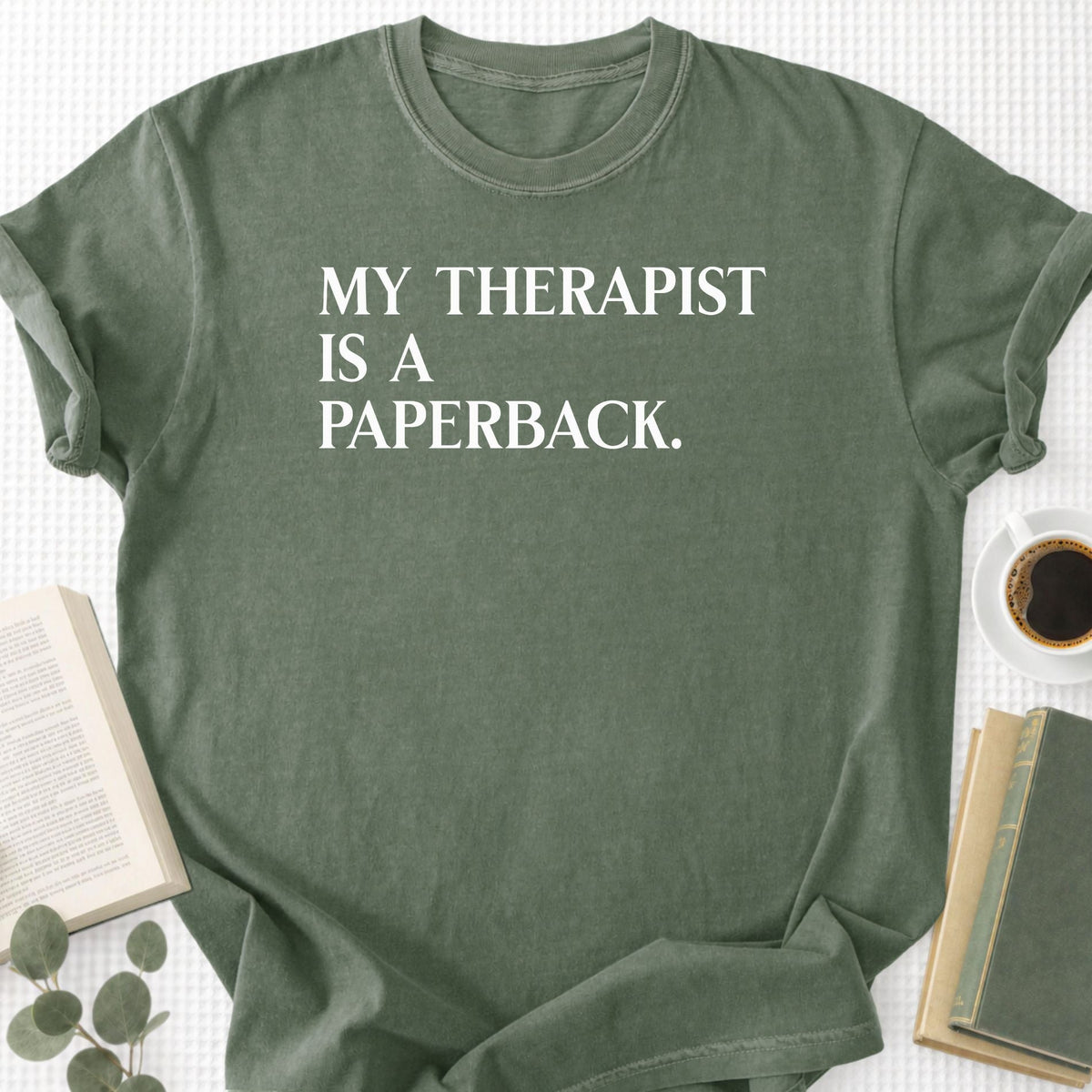 My Therapist Is a Paperback Unisex T-Shirt - Book Social Club