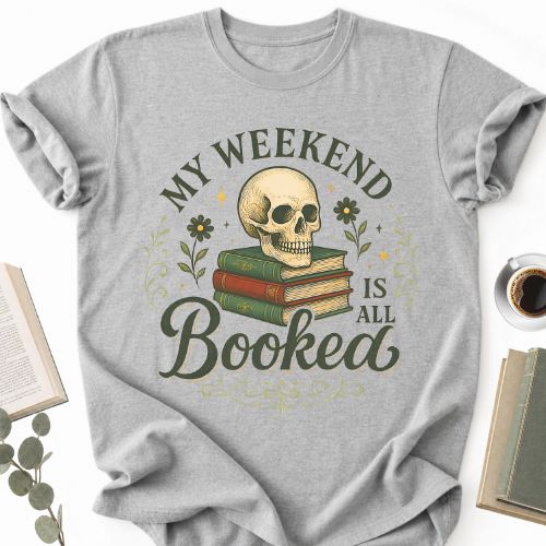 My Weekend Is All Booked Dark Academia Unisex T-Shirt - Book Social Club