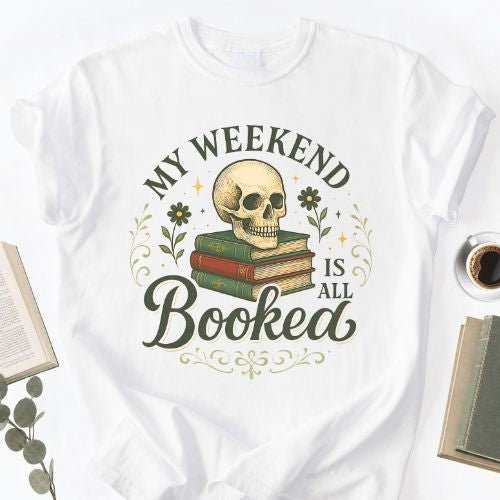 My Weekend Is All Booked Dark Academia Unisex T-Shirt - Book Social Club
