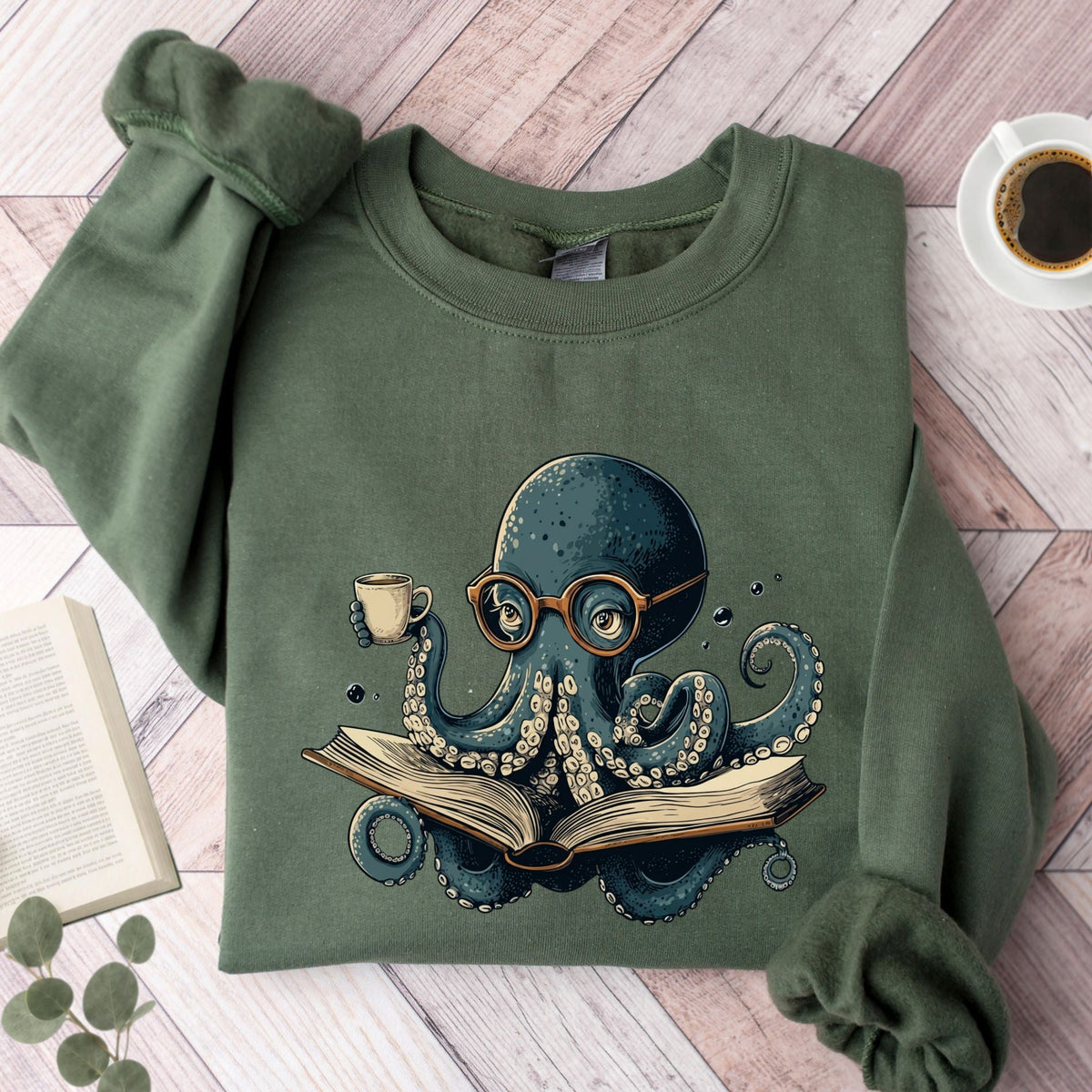 Octopus Reading Unisex Sweatshirt - Book Social Club