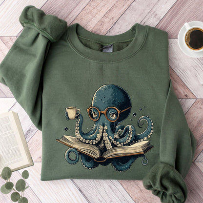 Octopus Reading Unisex Sweatshirt - Book Social Club