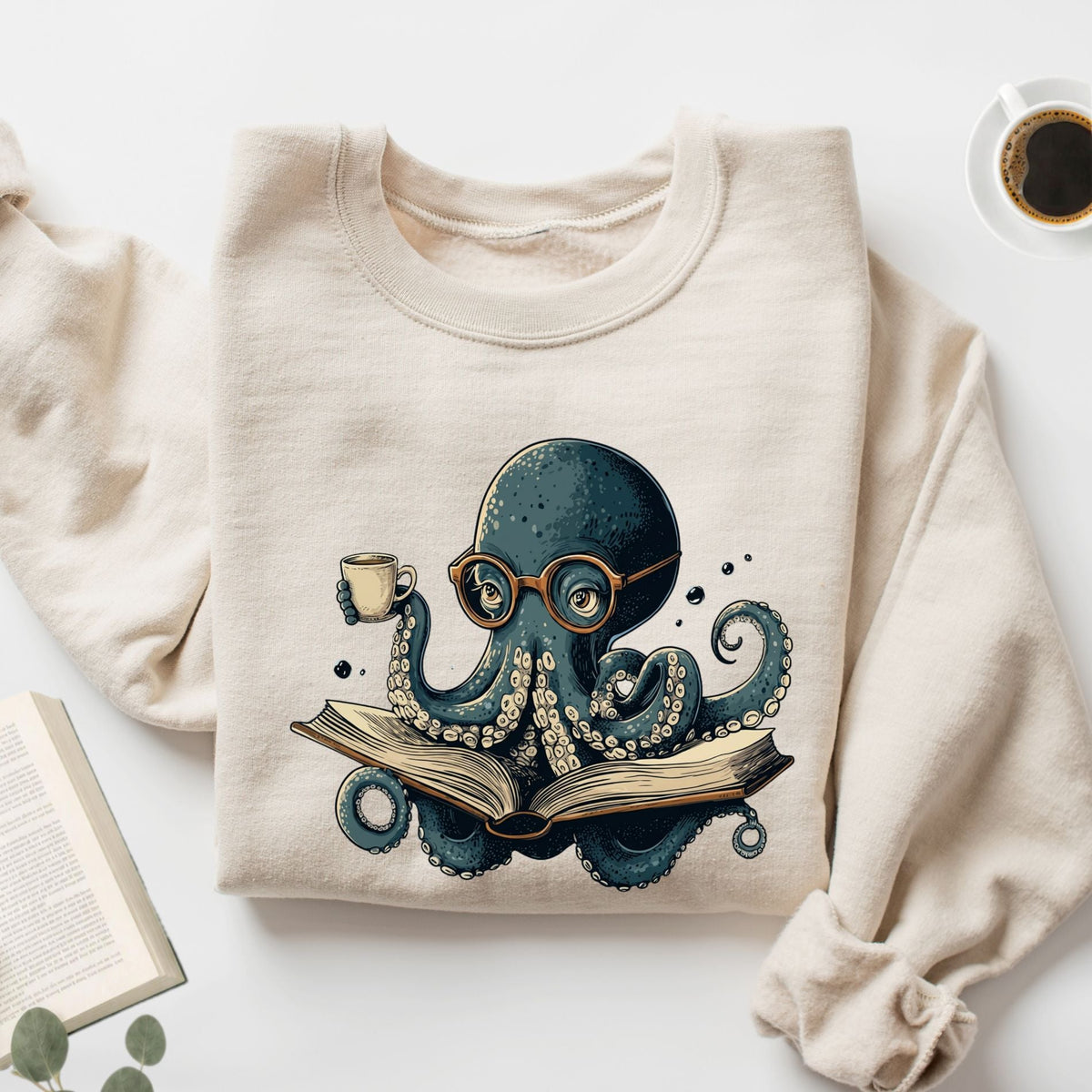 Octopus Reading Unisex Sweatshirt - Book Social Club
