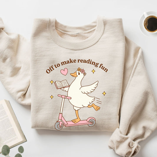 Off To Make Reading Fun Unisex Sweatshirt - Book Social Club