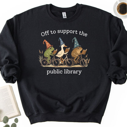 Off To Support The Public Library Unisex Sweatshirt - Book Social Club