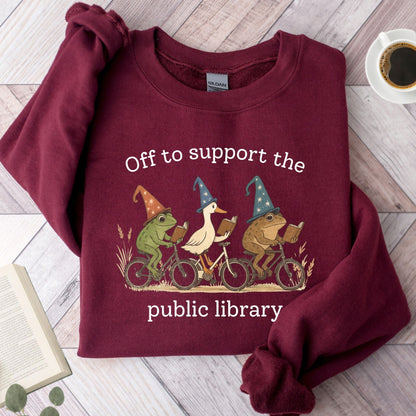 Off To Support The Public Library Unisex Sweatshirt - Book Social Club