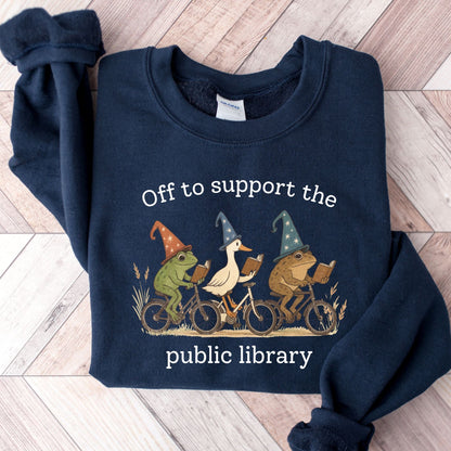 Off To Support The Public Library Unisex Sweatshirt - Book Social Club