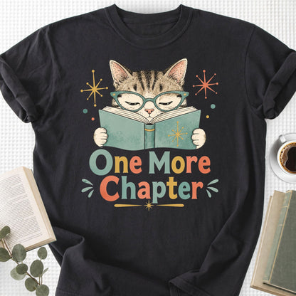 One More Chapter Cute Cat Retro Unisex T-Shirt - Book Social Club