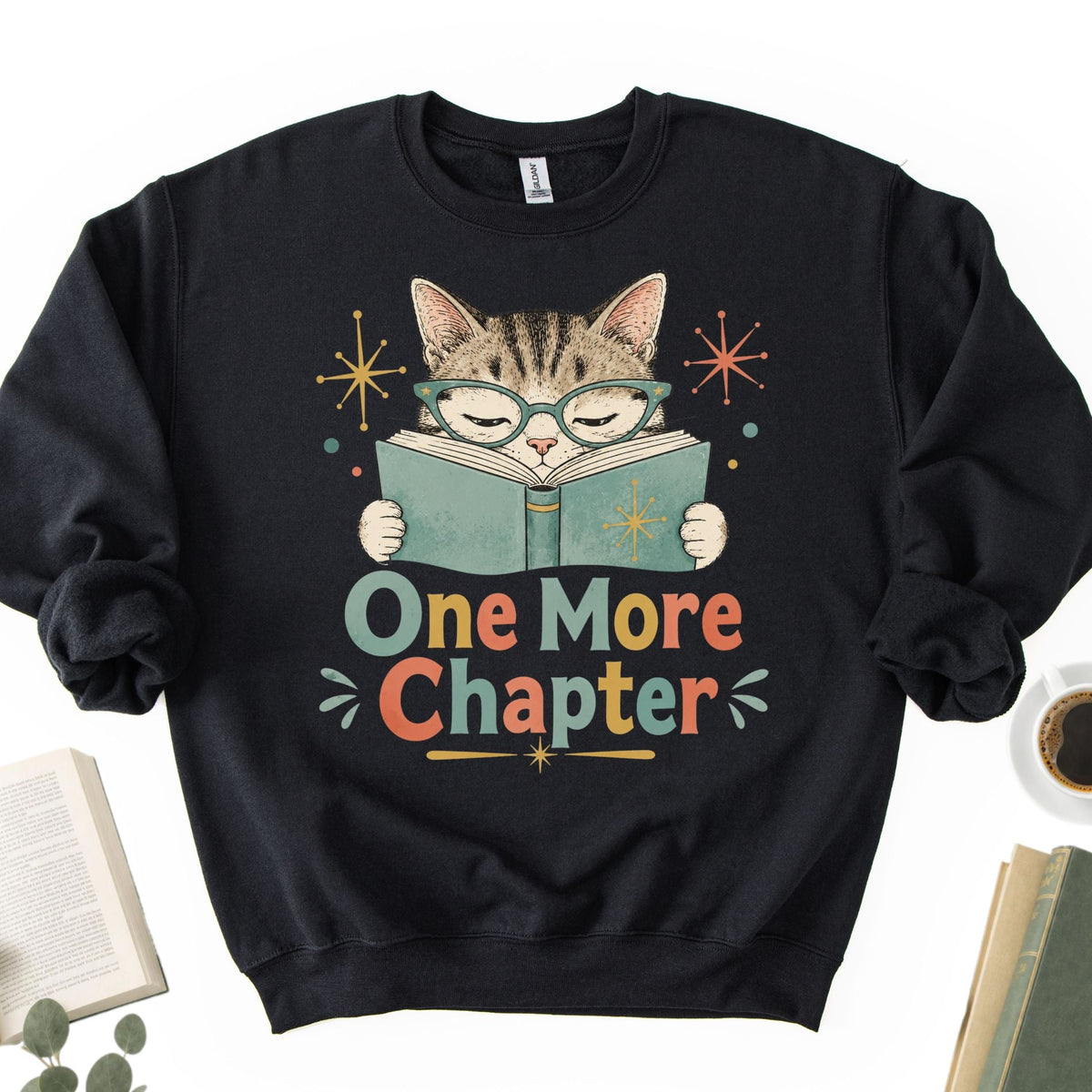 One More Chapter Cute Cat Unisex Sweatshirt - Book Social Club