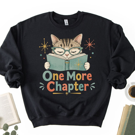 One More Chapter Cute Cat Unisex Sweatshirt - Book Social Club